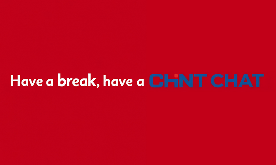 A red background with the chint logo promoting chint shield new uk events brand for electrical contractors and distributors and manufacturers